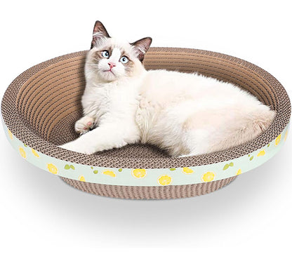 Oval Cardboard Cat Scratcher Bed