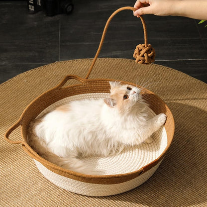 Handwoven Cotton Cat Bed